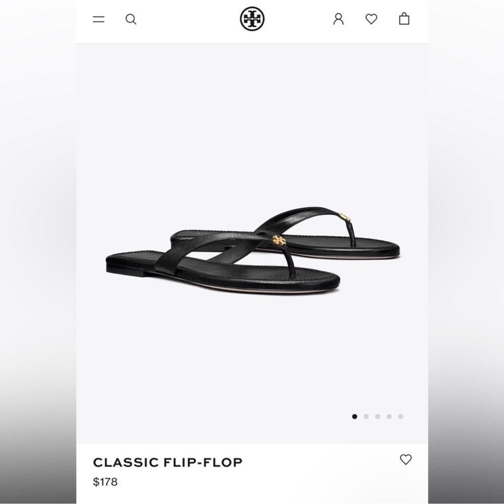 Tory Burch Black Classic Flip Flops